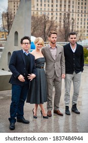 Moscow / Russia - April 27, 2013, Chris Pine, Zachary Quinto, Alice Eve, J.J. Abrams In Moscow 