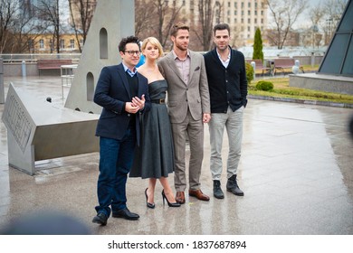 Moscow / Russia - April 27, 2013, Chris Pine, Zachary Quinto, Alice Eve, J.J. Abrams In Moscow 