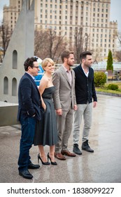 Moscow / Russia - April 27, 2013, Chris Pine, Zachary Quinto, Alice Eve, J.J. Abrams In Moscow 