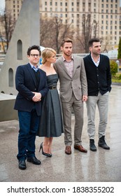 Moscow / Russia - April 27, 2013, Chris Pine, Zachary Quinto, Alice Eve, J.J. Abrams In Moscow 