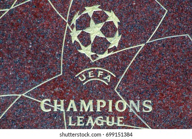 MOSCOW, RUSSIA - August 15, 2017 Logo UEFA Champions League
