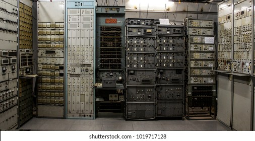 MOSCOW, RUSSIA - AUGUST 2: Military-Historical Museum Of The Soviet Era. Retro Exhibition Of The Cold War. Communication Equipment Of Radio Station In Office, Moskow, Russia, 2012