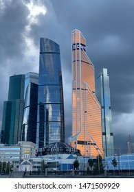 Moscow, Russia, August 2019. Copper Façade Of Mercury City Tower, Moscow