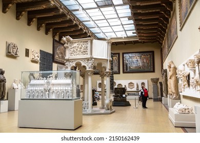 MOSCOW, RUSSIA - AUGUST 24, 2019: European Art Of The Middle Ages, Casts, Copies. Pushkin State Museum Of Fine Arts. Moscow, Russia