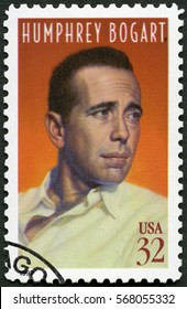 MOSCOW, RUSSIA - DECEMBER 08, 2016: A stamp printed in USA shows Humphrey DeForest Bogart (1899-1957), actor, 1997