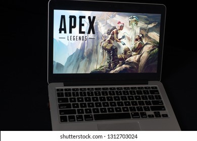 MOSCOW, RUSSIA; FEB 14, 2019: Apex Legends On Notebook PC