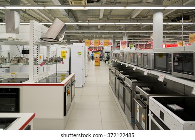 Moscow, Russia - February 02, 2016: Inside The Eldorado Store, Russia's Largest Retailer Of Consumer Electronics And Household Appliances.