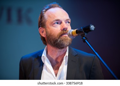 MOSCOW, RUSSIA - FEBRUARY 2, 2010: Hugo Weaving Tells Speech Before The Wolfman Film Premiere, Moscow.