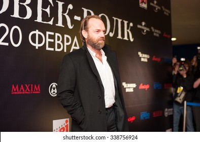 MOSCOW, RUSSIA - FEBRUARY 2, 2010: Hugo Weaving On The Red Carpet, Wolfman Film Premiere In Moscow.