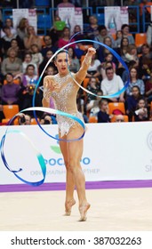 MOSCOW, RUSSIA - FEBRUARY 20, 2016: Neta Rivkin, Israel On Rhythmic Gymnastics Alina Cup Grand Prix