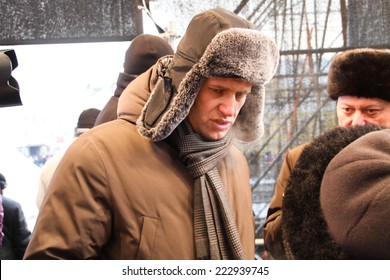 Moscow, Russia - February 4, 2012. Musician Yuri Shevchuk On The Stage Of Opposition Rally. The March And Rally For Fair Elections