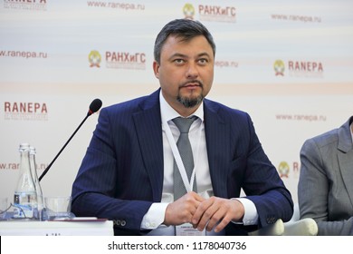 MOSCOW, RUSSIA - JAN 16, 2018: Alexey Vitalyevich Vovchenko, First Deputy Minister Of Labor And Social Protection Of The Russian Federation At The Gaidar Forum 2018