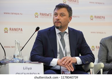 MOSCOW, RUSSIA - JAN 16, 2018: Alexey Vitalyevich Vovchenko, First Deputy Minister Of Labor And Social Protection Of The Russian Federation At The Gaidar Forum 2018