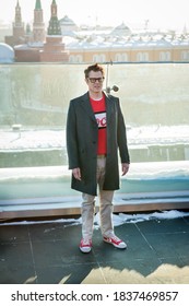 Moscow / Russia - January 25, 2012, Johnny Knoxville In Front Of Kremlin