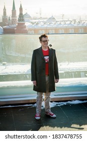 Moscow / Russia - January 25, 2012, Johnny Knoxville In Front Of Kremlin