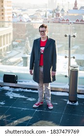 Moscow / Russia - January 25, 2012, Johnny Knoxville In Front Of Kremlin