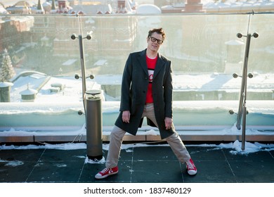 Moscow / Russia - January 25, 2012, Johnny Knoxville In Front Of Kremlin