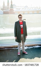 Moscow / Russia - January 25, 2012, Johnny Knoxville In Front Of Kremlin