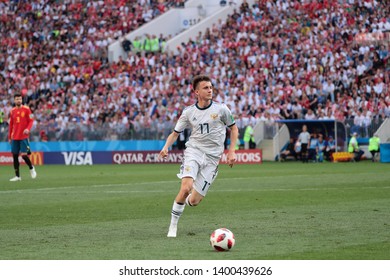 Moscow, Russia, Jule, 1, 2018. Luzhniki Stadium. Aleksandr Golovin In The Football Match Of FIFA World Cup 2018 Between Spain & Russia.