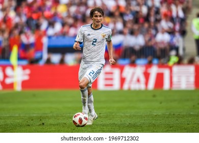 Moscow, Russia - July 1, 2018. Russia National Football Team Defender Mario Fernandes During FIFA World Cup 2018 Round Of 16 Match Spain Vs Russia.