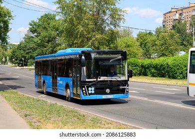 Moscow, Russia - July 11, 2021: Low Floor City Bus LiAZ-5292.65 On Svobodny Avenue