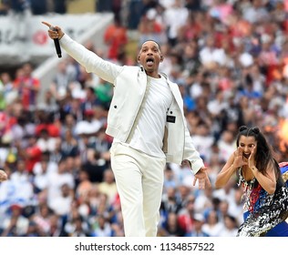 MOSCOW, RUSSIA - July 15, 2018: FIFA 2018 closing party finals between France and Croatia at the Luzhniki stadium. Presence of actor Will Smith