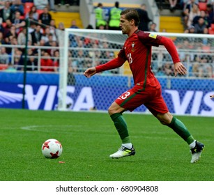 MOSCOW, RUSSIA - JULY 2, 2017. Portuguese Midfielder Adrien Silva During FIFA Confederations Cup Match For 3rd Place Portugal Vs Mexico.