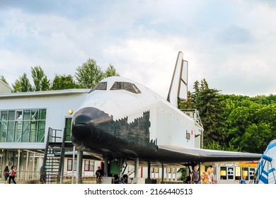 Moscow, Russia - July 21, 2021: Model Of The Soviet Spacecraft Buran On VDNH Park.