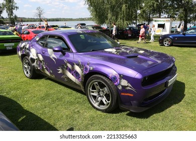 MOSCOW, RUSSIA - JULY 23, 2021: Car. Automobile On Street Of Moscow City, Russia. Unusual Tuning Car. Custom Car, Customized Cars. Tuning Auto, Cars At Tuning Open Fest In Moscow. Custom Paint Cars