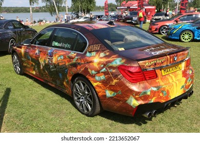 MOSCOW, RUSSIA - JULY 23, 2022: Car. Automobile On Street Of Moscow City, Russia. Unusual Tuning Car. Custom Car, Customized Cars. Tuning Auto, Cars At Tuning Open Fest In Moscow. Custom Paint Cars