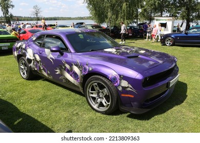 MOSCOW, RUSSIA - JULY 23, 2022: Car. Automobile On Street Of Moscow City, Russia. Unusual Tuning Car. Custom Car, Customized Cars. Tuning Auto, Cars At Tuning Open Fest In Moscow. Custom Paint Cars