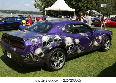 MOSCOW, RUSSIA - JULY 23, 2022: Car. Automobile On Street Of Moscow City, Russia. Unusual Tuning Car. Custom Car, Customized Cars. Tuning Auto, Cars At Tuning Open Fest In Moscow. Custom Paint Cars