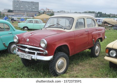 MOSCOW, RUSSIA - July 5, 2011: Old Soviet Cross-country Car Moskvich-410 At The Exhibition Avtoekzotika-2011, Tushino Airfield, Side View