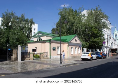 Moscow, Russia - July 6, 2021: Leo Tolstoy Museum (Tolstoy Center) on Pyatnitskaya street