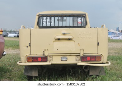 MOSCOW, RUSSIA - July 8, 2011: Old Soviet Car Pickup IZH-27151 At The Exhibition Avtoekzotika-2011, Tushino Airfield. Rear View