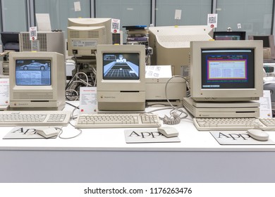 MOSCOW, RUSSIA - JUNE 11, 2018: Old Original Apple Mac Computer In Museum In Moscow Russia