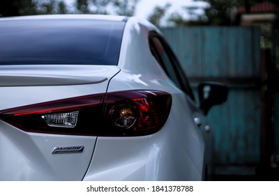 Moscow, Russia - June 17, 2014: Nice Shot Of The Back Side Of The Beautiful Mazda 3 Car With Skyactiv Technology