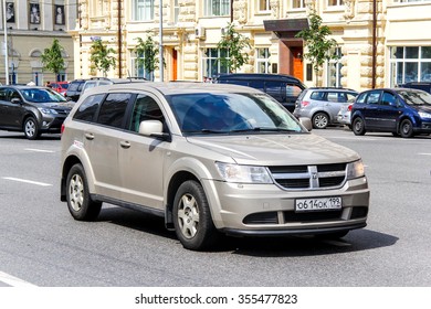 MOSCOW, RUSSIA - JUNE 2, 2013: Motor Car Dodge Journey In The City Street.