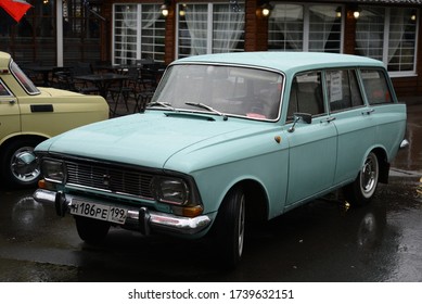 MOSCOW, RUSSIA - JUNE 28, 2015: Moskvitch-426 Soviet Russian Made In USSR Compact Estate Station Wagon 1960s Car