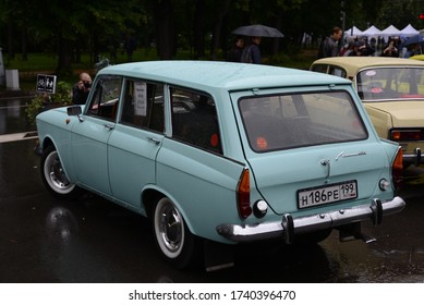 MOSCOW, RUSSIA - JUNE 28, 2015: Moskvitch-426 Soviet Russian Made In USSR Compact Estate Station Wagon 1960s Car