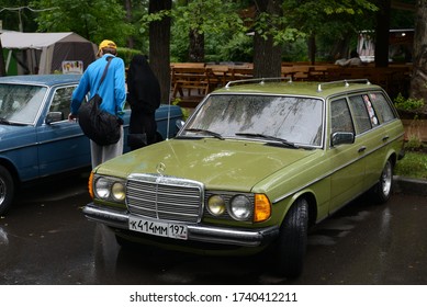 MOSCOW, RUSSIA - JUNE 28, 2015: Mercedes-Benz S123 (W123 Estate) Station Wagon Classic German Midsize 1970s Luxury Executive Car On The Street