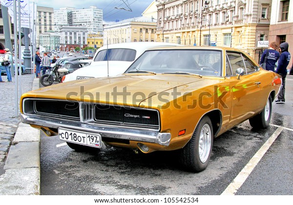 MOSCOW, RUSSIA - JUNE 3: American muscle\
car Dodge Charger competes at the annual L.U.C. Chopard Classic\
Weekend Rally on June 3, 2012 in Moscow,\
Russia.