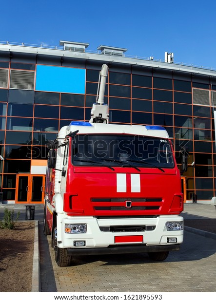 MOSCOW,\
RUSSIA - MAI 22: \
Emergency vehicle based on car chassis equipped\
with fire and other technical equipment at the exhibition\
\