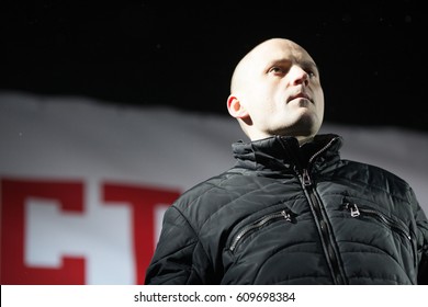 MOSCOW, RUSSIA - MARCH 05, 2012-03-05 Sergei Udaltsov During A Meeting On The Pushkin Square At March 05, 2012 In Moscow, Russia 
