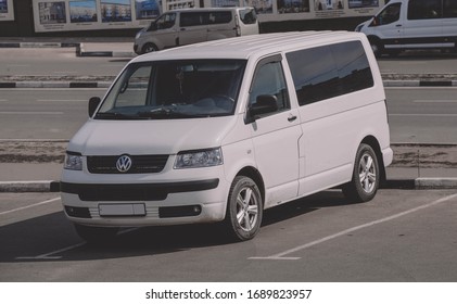 Moscow Russia - MARCH 3, 2020: A 2015 Volkswagen T6 Transporter