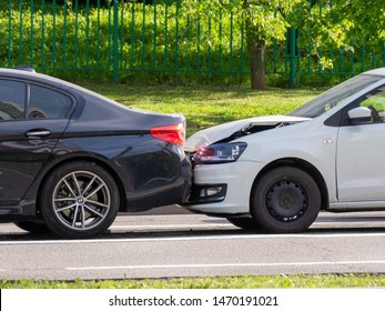 Moscow / Russia - May 06, 2019: Minor Car Accident Of Two Cars On A City Road