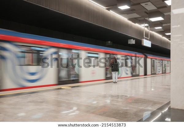 Moscow, Russia - may 06, 2022: Interior of the\
subway  station Zyuzino