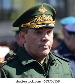 MOSCOW, RUSSIA - MAY 07, 2017: Chief Of The General Staff Of The Russian Armed Forces — First Deputy Defense Minister, Army General Valery Gerasimov.