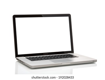 MOSCOW, RUSSIA - MAY 10 , 2014: Photo of a MacBook Pro. MacBook Pro is a laptop developed by Apple Inc.