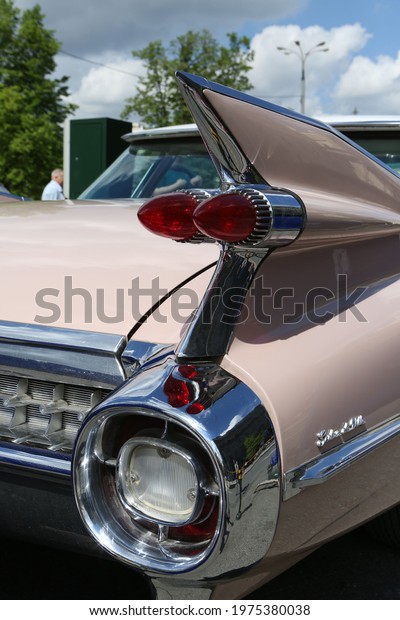 MOSCOW, RUSSIA – MAY 16, 2021: Retro automobile.
Vintage car. Rally on classic retro cars 